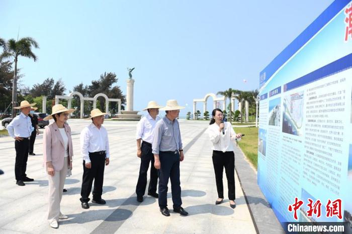 圖為蔡達(dá)峰一行了解北海銀灘景區(qū)改造提升工程情況?！×趾?攝