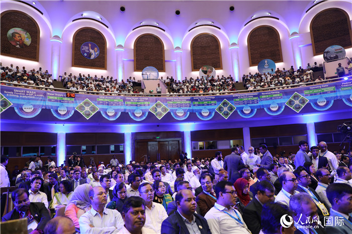 7月13日，達舍爾甘地污水處理廠項目竣工典禮舉行。人民網(wǎng)記者 孫廣勇攝