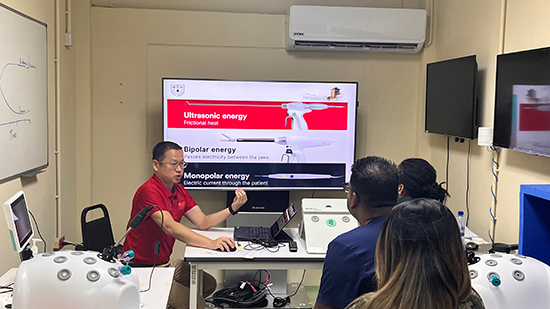 培訓(xùn)現(xiàn)場。第18期援圭亞那醫(yī)療隊供圖