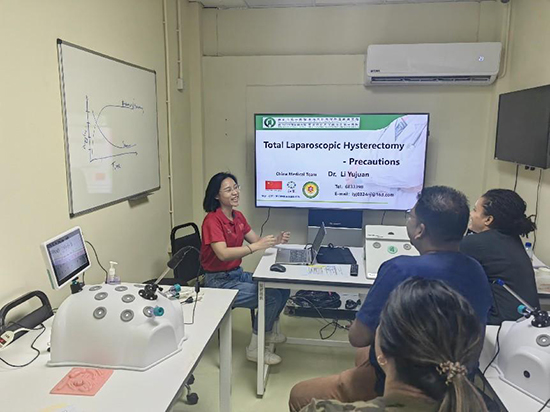 培訓(xùn)現(xiàn)場。第18期援圭亞那醫(yī)療隊供圖