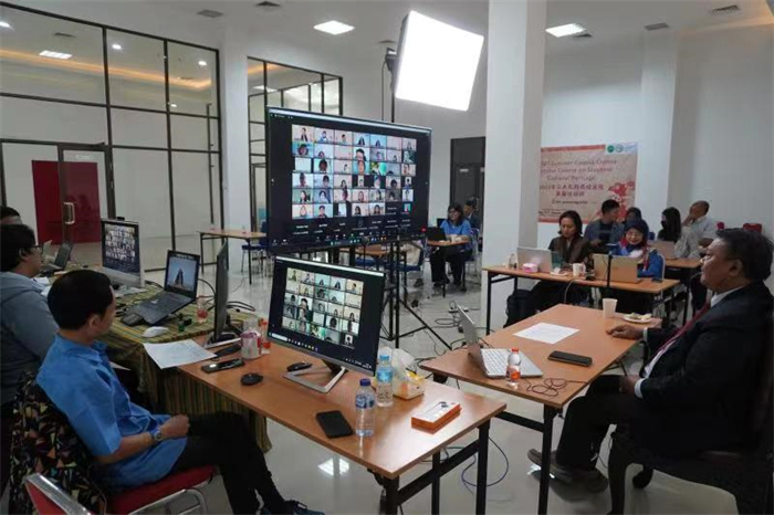 活動現(xiàn)場。供圖：印尼三一一大學孔子學院