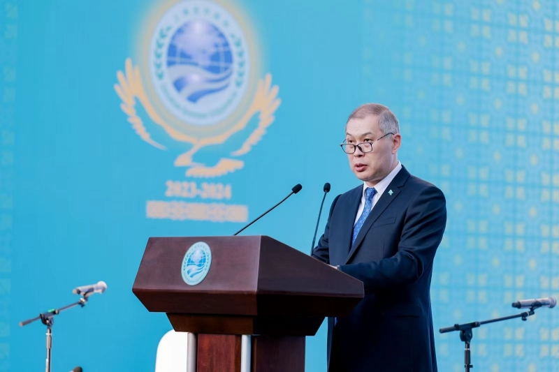 哈薩克斯坦駐華大使努雷舍夫致辭。主辦方供圖
