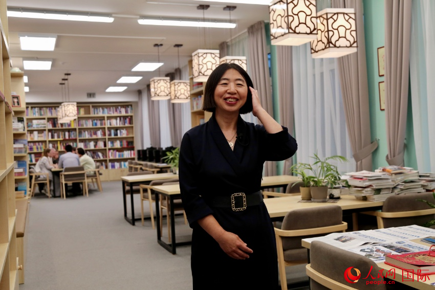 白俄羅斯國立大學(xué)共和國漢學(xué)孔子學(xué)院中方院長劉素玲。人民網(wǎng)記者 朱虹攝