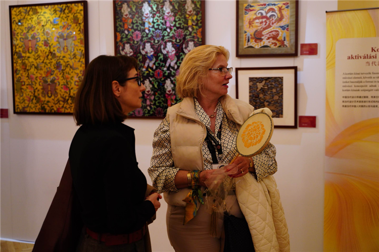 游客觀賞。布達(dá)佩斯中國文化中心供圖