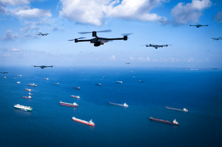 圖為智能無人系統(tǒng)未來在海洋上的模擬應(yīng)用場景。挑戰(zhàn)賽主辦方供圖