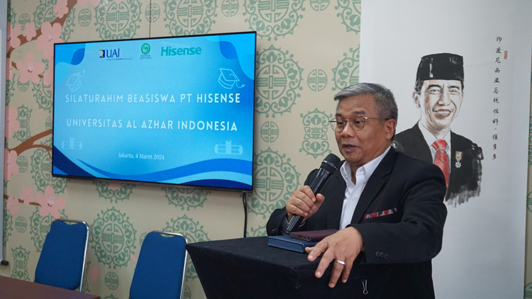 阿拉扎大學(xué)校長(zhǎng)亞塞普致辭。阿拉扎大學(xué)孔子學(xué)院供圖