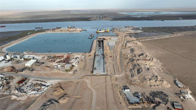 施工現(xiàn)場(chǎng)一景。中交天津航道局有限公司供圖