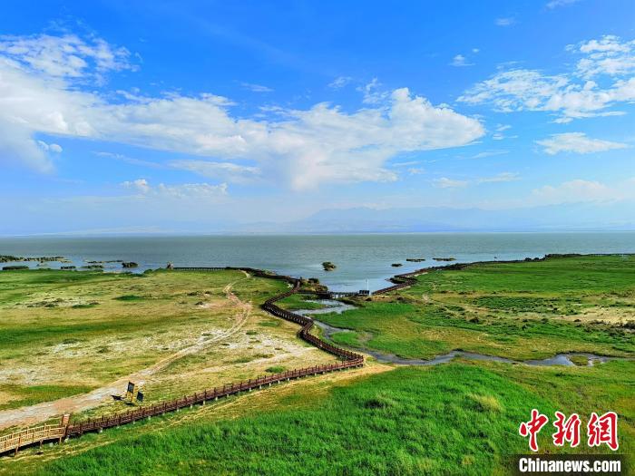 圖為航拍都蘭湖國(guó)家濕地公園?！∑钤鲚?攝