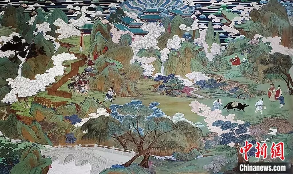 臨摹、補繪的青海瞿曇寺壁畫。受訪者 供圖