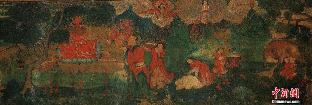 14世紀(jì)唐卡卷軸畫《女神》局部。<a target='_blank' href='/'><p  align=