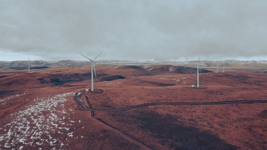 西藏自治區(qū)那曲市色尼區(qū)100兆瓦風電。趙清鵬攝